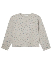 FLORAL PATTERN WAFFLE CARDIGAN