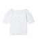 FLORAL PATTERN SQUARE NECK TOP