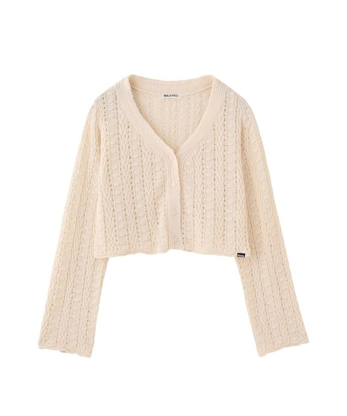 OPENWORK CABLE KNIT CARDIGAN