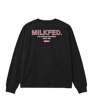 MILKFED. PLAID LOGO L/S TEE