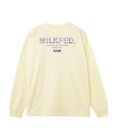 MILKFED. PLAID LOGO L/S TEE