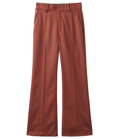 PLAID INVERTED BOX PLEAT PANTS