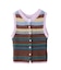 TWO-TYPE STRIPED KNIT VEST