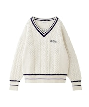 MILKFED. PATCH V-NECK KNIT
