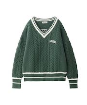 MILKFED. PATCH V-NECK KNIT