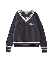 MILKFED. PATCH V-NECK KNIT