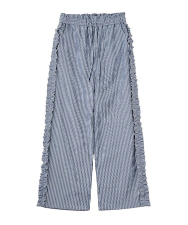 STRIPED RUFFLE PANTS