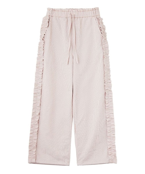 STRIPED RUFFLE PANTS