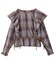 PLAID RUFFLE BLOUSE