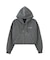 HEART MOTIF FADED CROPPED ZIP UP HOODIE