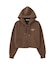 HEART MOTIF FADED CROPPED ZIP UP HOODIE