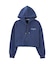 HEART MOTIF FADED CROPPED ZIP UP HOODIE