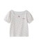 CHERRY PATTERN WAFFLE PUFF SLEEVES TOP