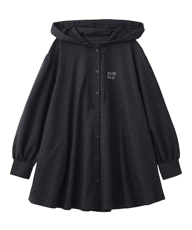 VOLUME SLEEVE HOODED BLOUSE