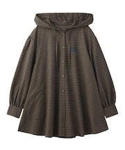 VOLUME SLEEVE HOODED BLOUSE