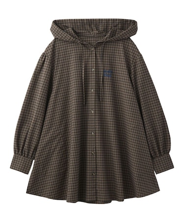 VOLUME SLEEVE HOODED BLOUSE
