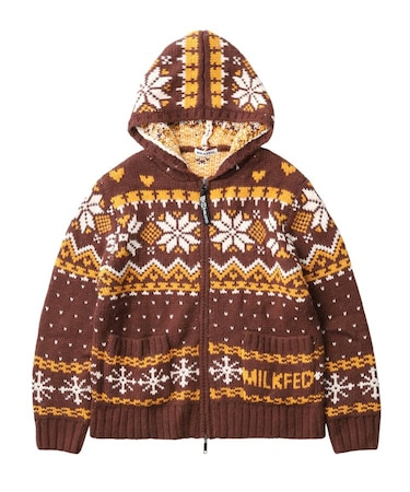 SNOW PATTERN COWICHAN KNIT JACKET
