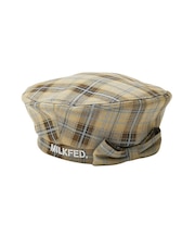 LOGO PLAID BERET