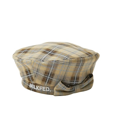 LOGO PLAID BERET