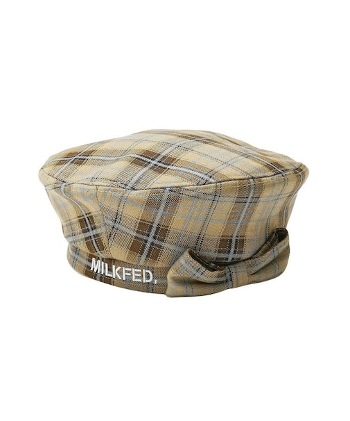 LOGO PLAID BERET