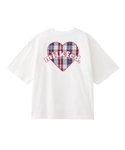 PLAID HEART WIDE S/S TEE