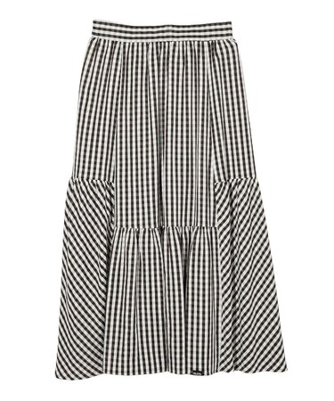 GINGHAM TIERED  SKIRT