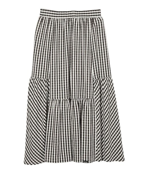 GINGHAM TIERED  SKIRT