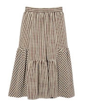GINGHAM TIERED  SKIRT