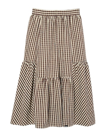 GINGHAM TIERED  SKIRT