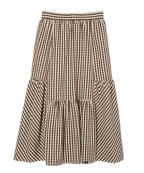 GINGHAM TIERED  SKIRT