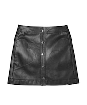 FAUX LEATHER HEART POCKET SKIRT