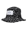 FLORAL PATTERN DENIM FRINGE BUCKET HAT