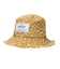 FLORAL PATTERN DENIM FRINGE BUCKET HAT