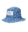 FLORAL PATTERN DENIM FRINGE BUCKET HAT