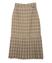 PLAID PLEATED HEM SKIRT