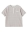 STRIPED FLOWER WAFFLE S/S TOP