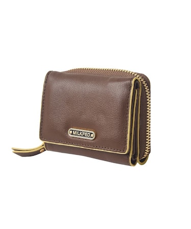 LOGO TRIFOLD LEATHER WALLET