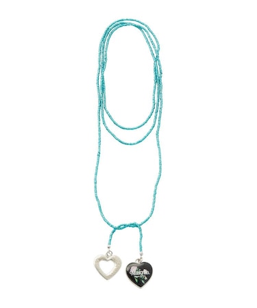 BEADS AND HEART CHARMS NECKLACE