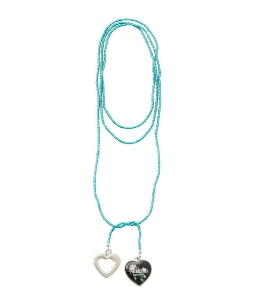 BEADS AND HEART CHARMS NECKLACE