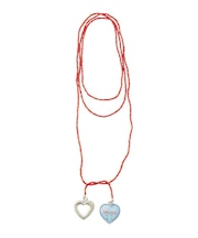 BEADS AND HEART CHARMS NECKLACE