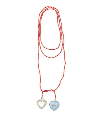 BEADS AND HEART CHARMS NECKLACE