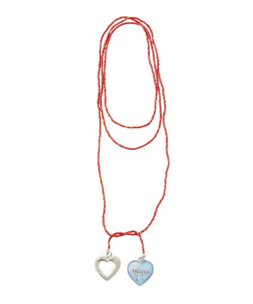 BEADS AND HEART CHARMS NECKLACE