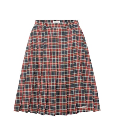 PLEATED PLAID SKIRT
