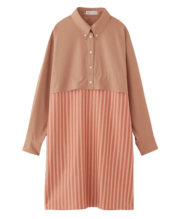 COLOR BLOCK SHIRT DRESS