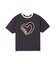 HEART LOGO FLOCK PRINT RINGER TEE