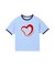 HEART LOGO FLOCK PRINT RINGER TEE