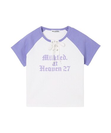 MILKFED. AT HEAVEN27 LACE UP B/B TEE
