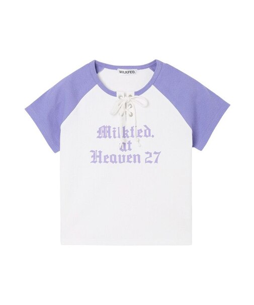 MILKFED. AT HEAVEN27 LACE UP B/B TEE