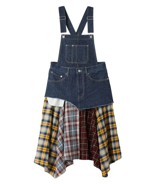 PATCHWORK OVERALL SKIRT