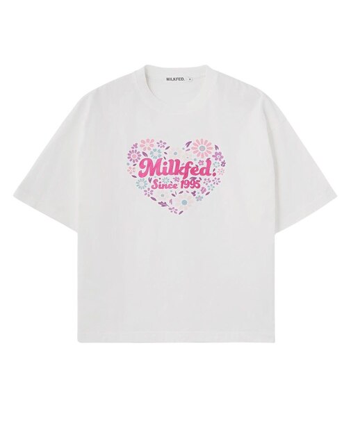 HEART FLOWER EMBROIDERY S/S TEE